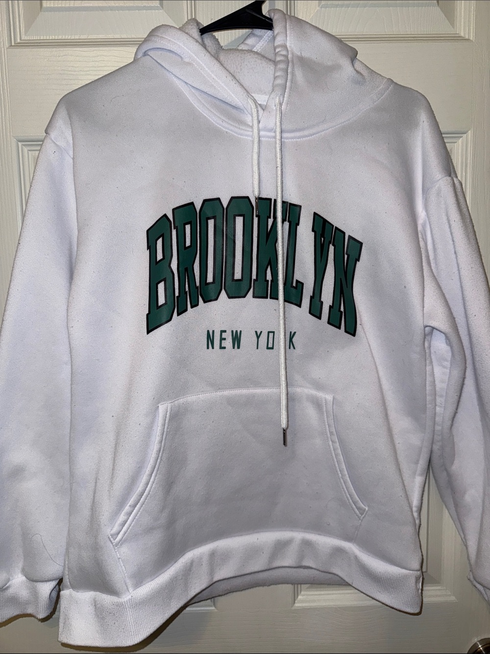 White "Brooklyn New York" Pullover Hoodie